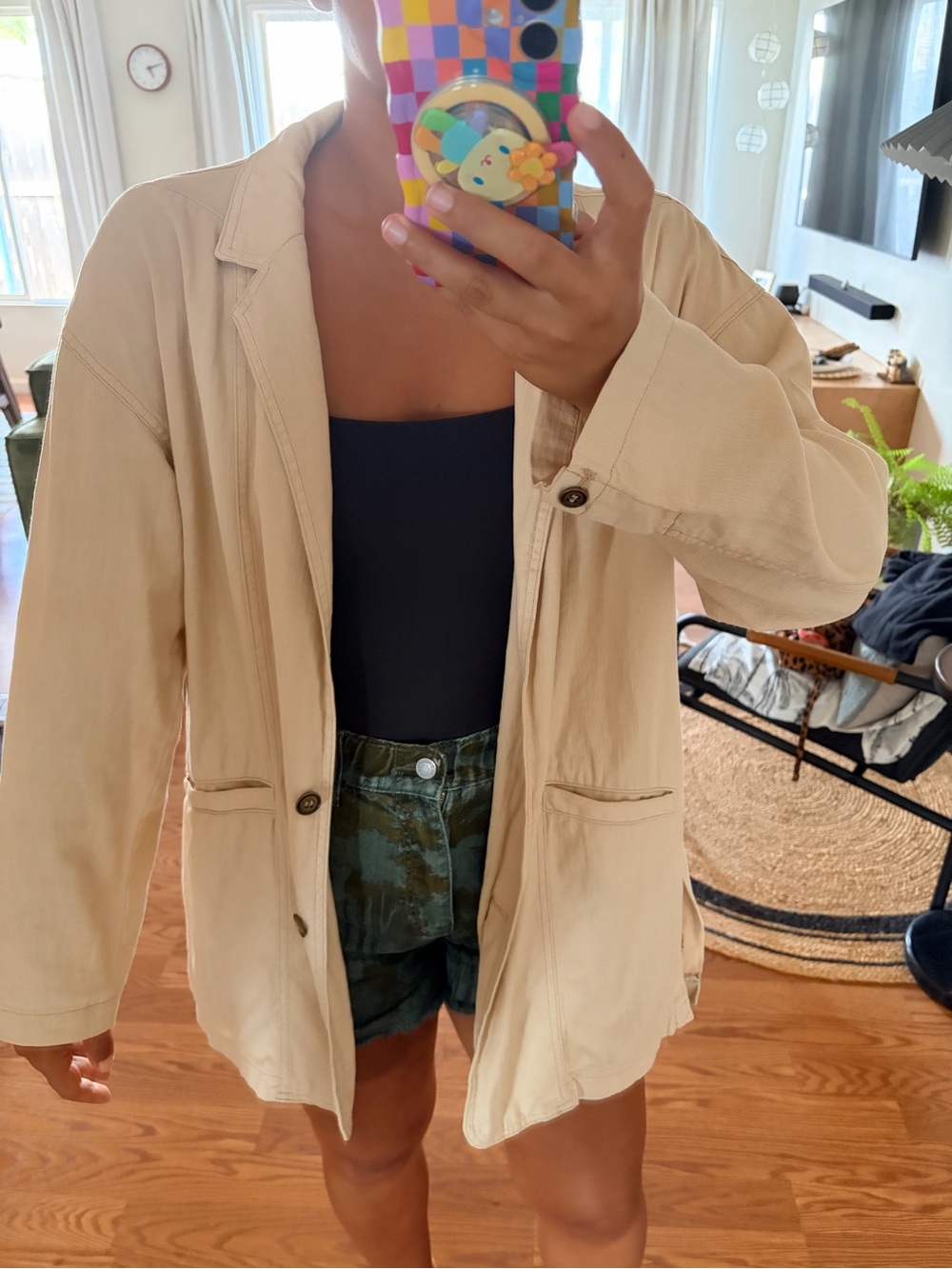 Oversized linen blend blazer